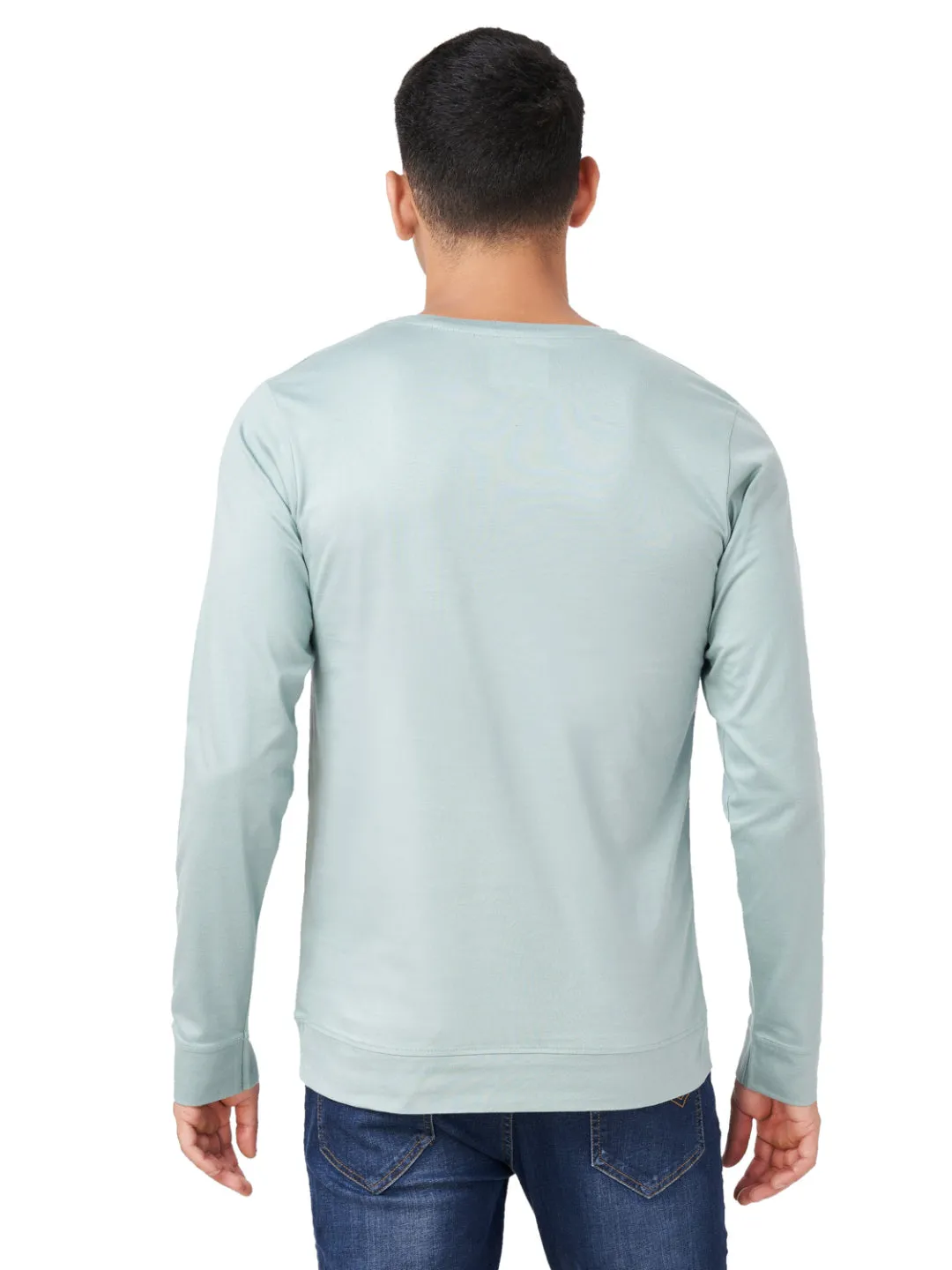 100 % Cotton Round Neck Solid Regular Full Sleeve T-Shirt