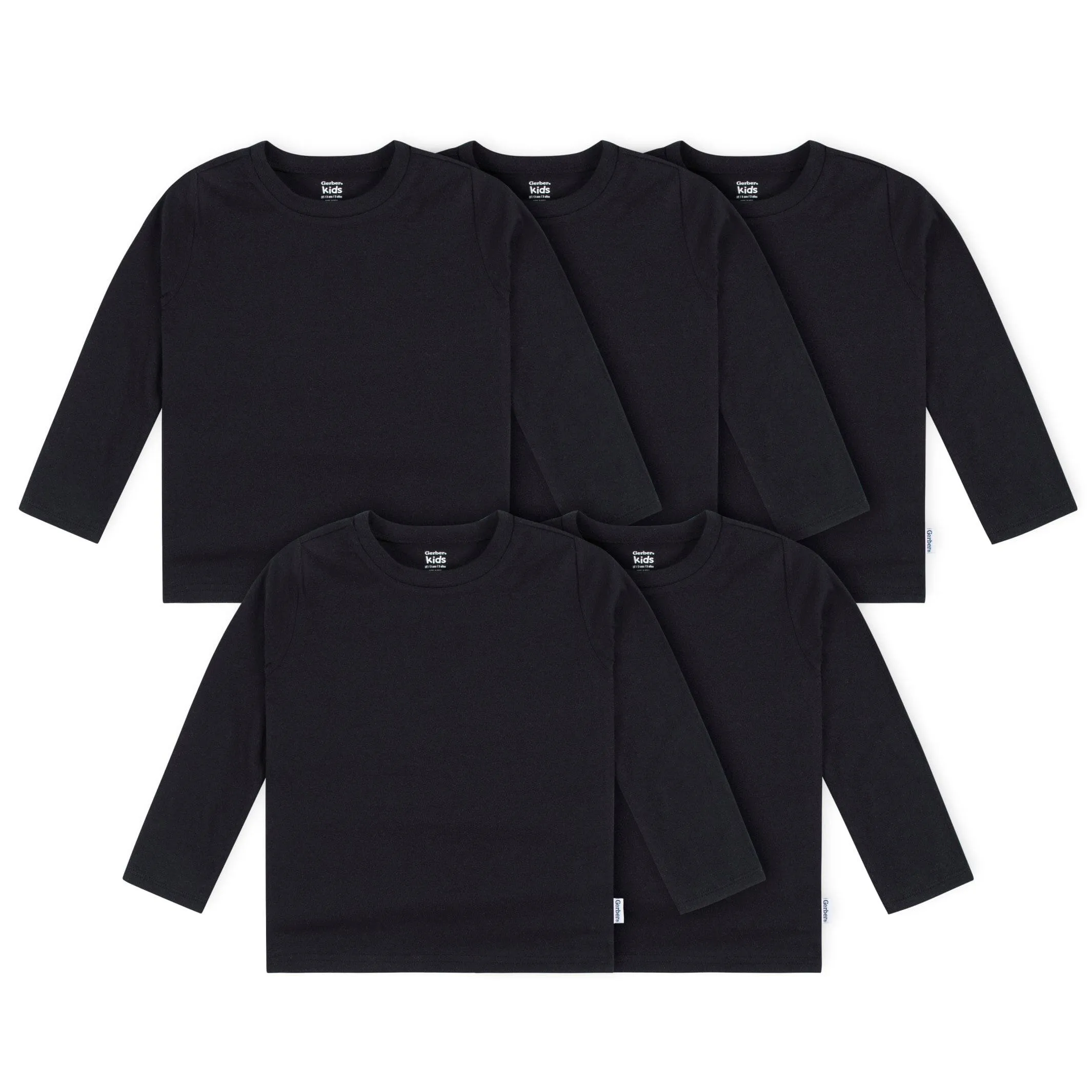 5-Pack Baby & Toddler Black Long Sleeve Tees