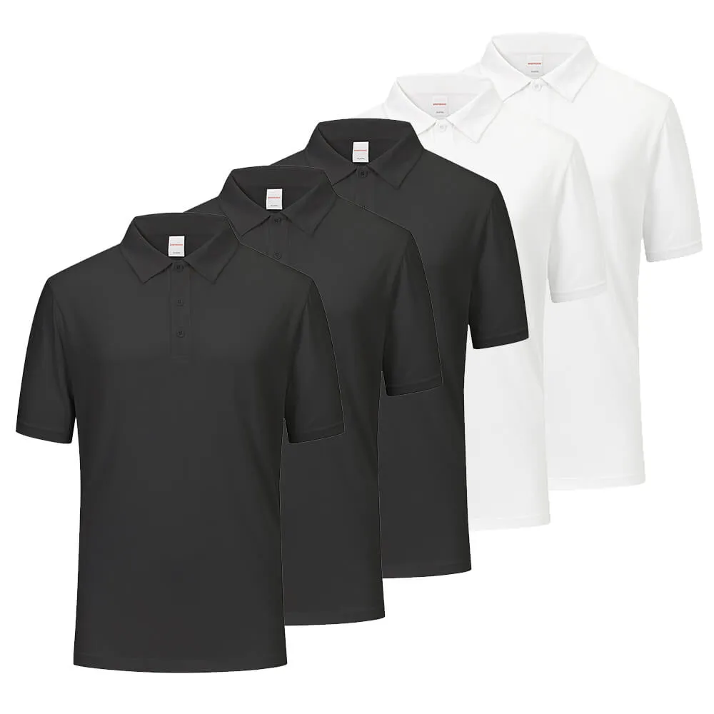 5 Pack Men's Quick Dry Polo Shirts