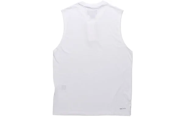 Air Jordan Training Sports Quick-dry Knit Round Collar Vest Men's White