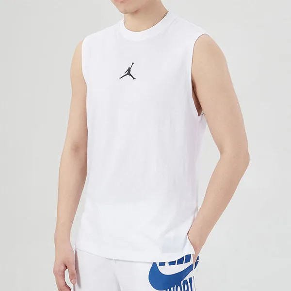 Air Jordan Training Sports Quick-dry Knit Round Collar Vest Men's White