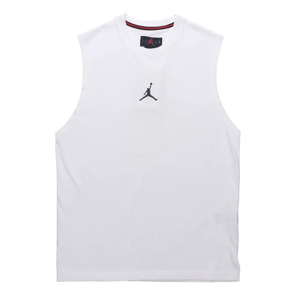 Air Jordan Training Sports Quick-dry Knit Round Collar Vest Men's White