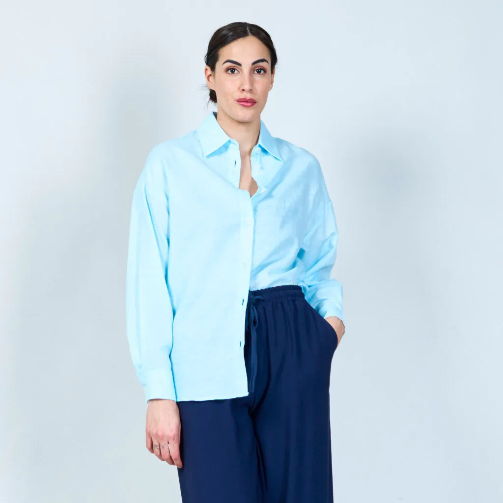 Airy linen button-up shirt wholesale