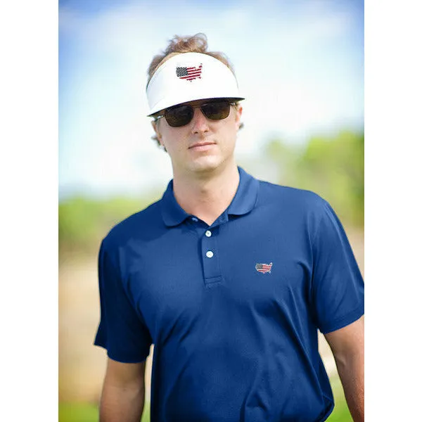 America Traditional Clubhouse Performance Polo Navy