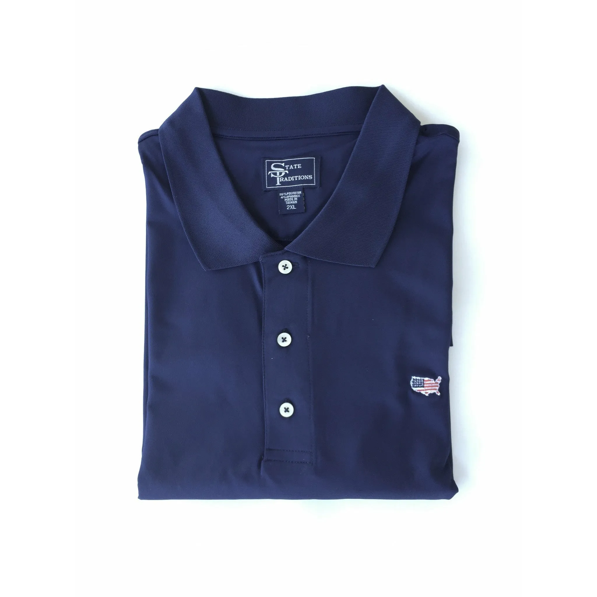 America Traditional Clubhouse Performance Polo Navy