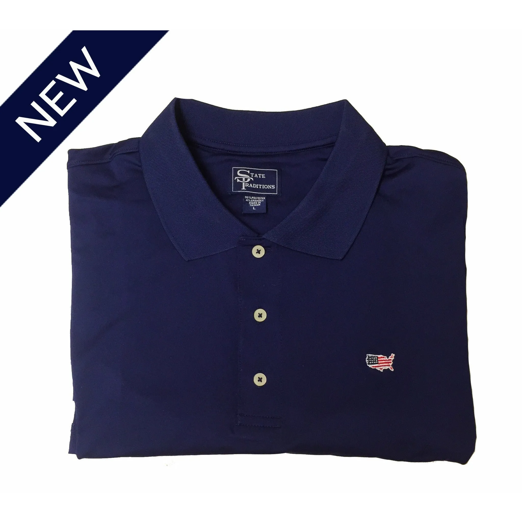 America Traditional Clubhouse Performance Polo Navy