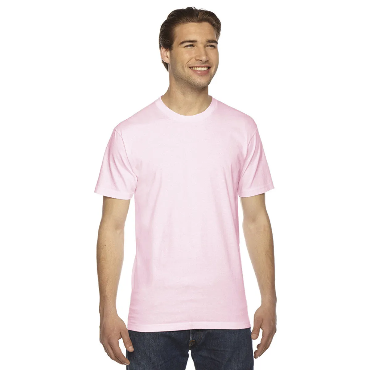 American Apparel Unisex Light Pink Fine Jersey Short-Sleeve T-Shirt