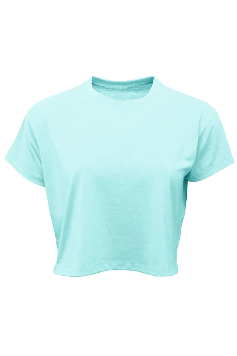 American Babe Women's Soft-Tek Blend Crop T-Shirt