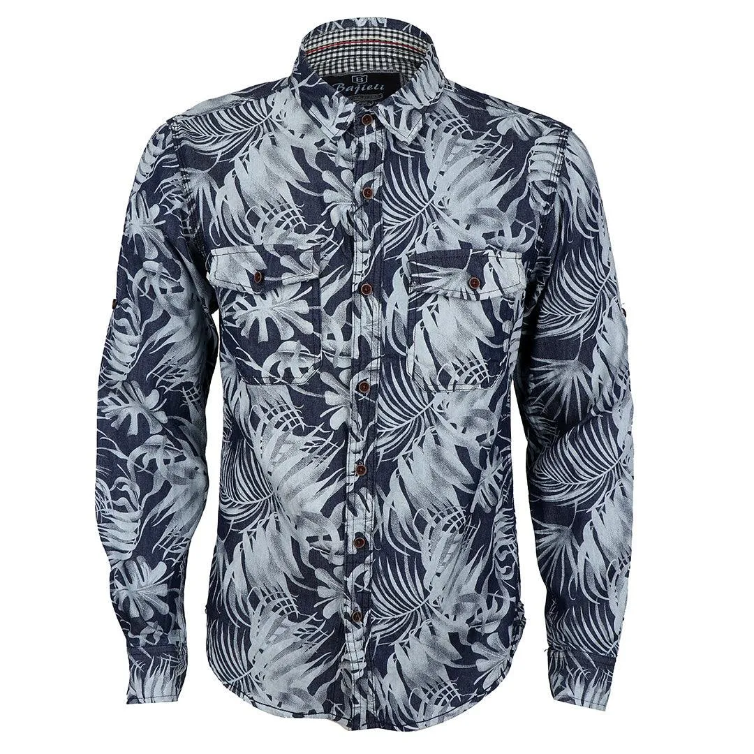 Bajieli Vintage Flowered Designed Long Sleeve Shirt