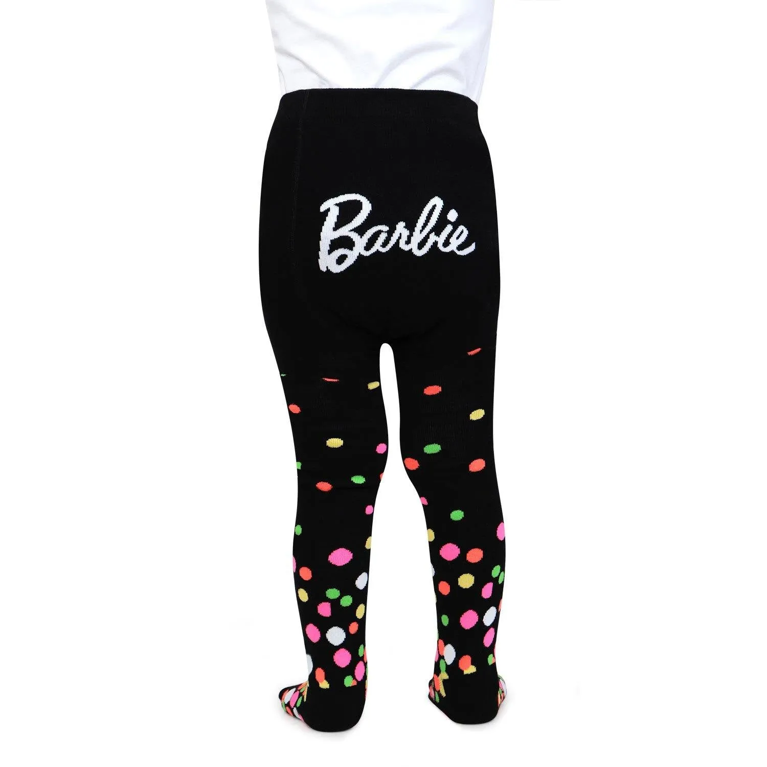 Barbie Cute Prints Knitted Tights for Baby Girls - Black