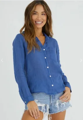 Bella Dahl Pocket Button Down Mayan Blue