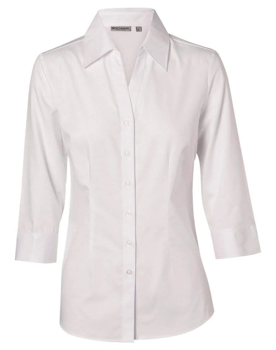 BENCHMARK Women's CVC Oxford 3/4 Sleeve Shirt M8040Q