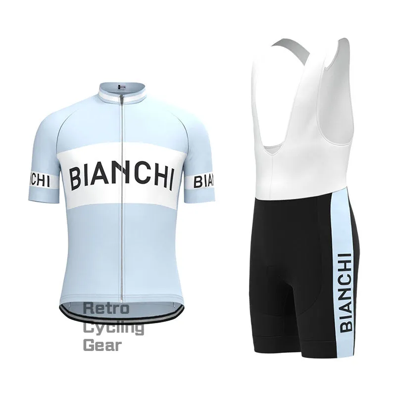 Bianchi Baby Blue Retro Short Sleeve Cycling Kit