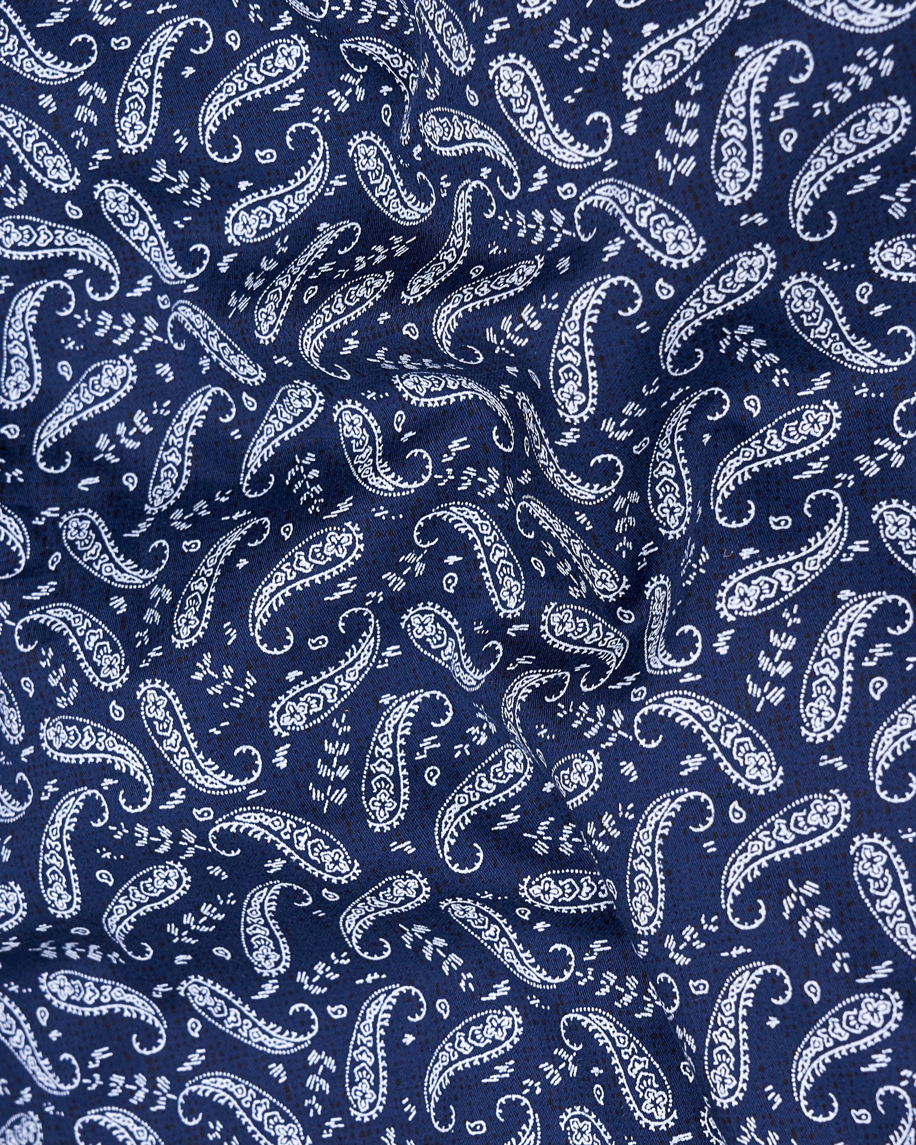 Biscay Blue Paisley Textured Royal Oxford Shirt