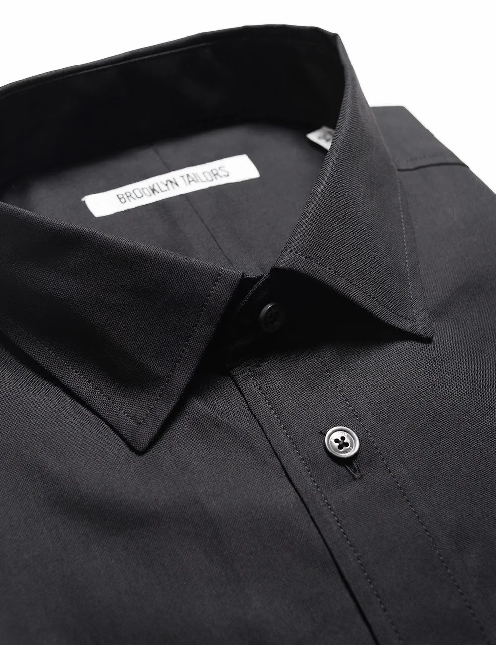 BKT20 Slim Dress Shirt in Pinpoint Oxford - Black