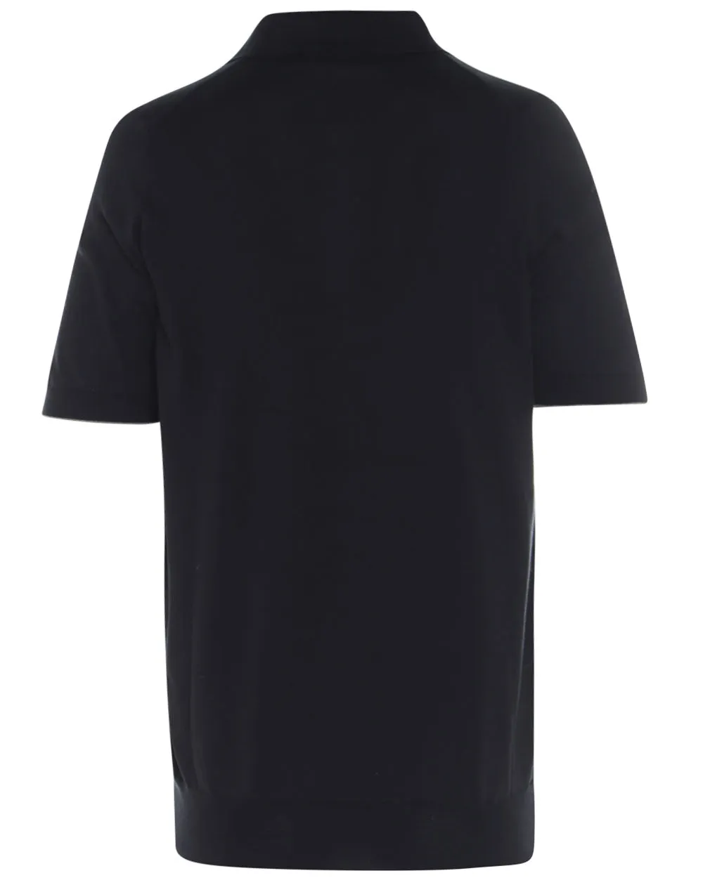 Black Lightweight Cotton Short Sleeve Polo