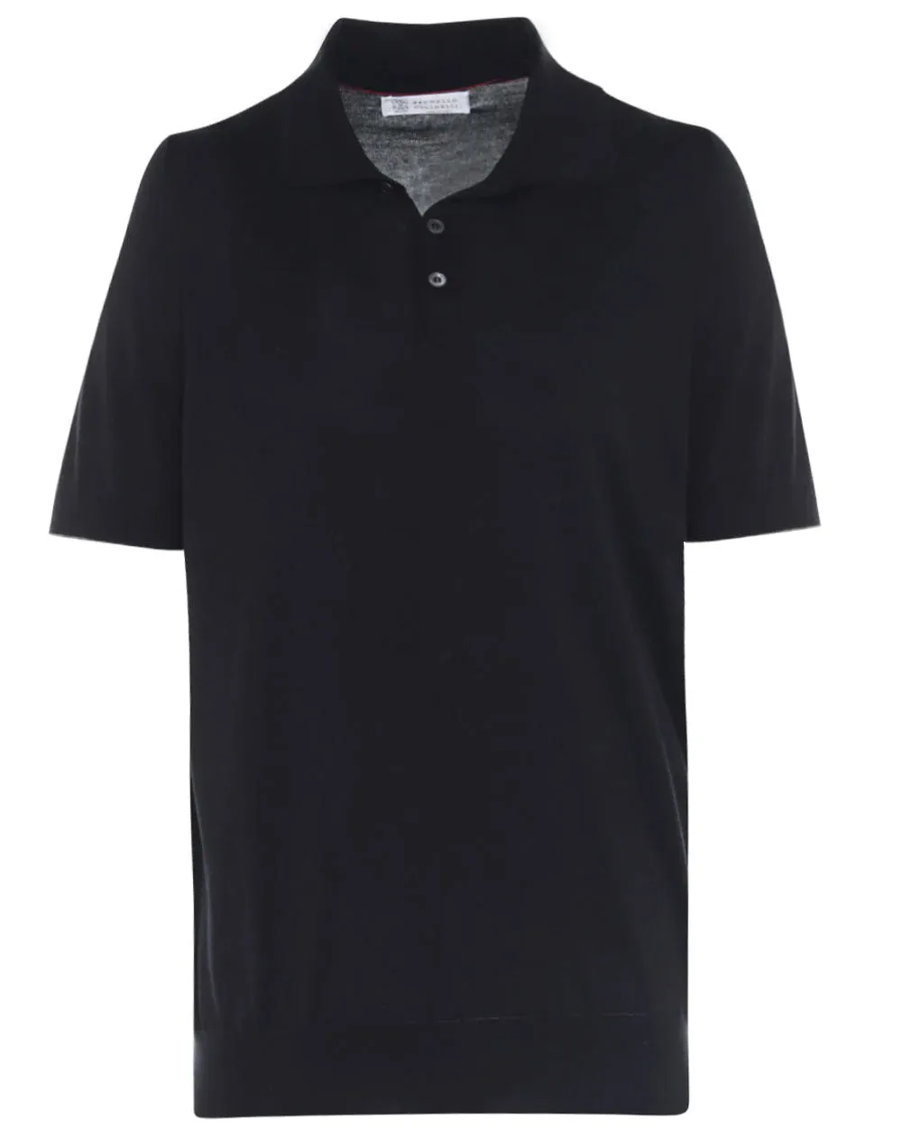 Black Lightweight Cotton Short Sleeve Polo