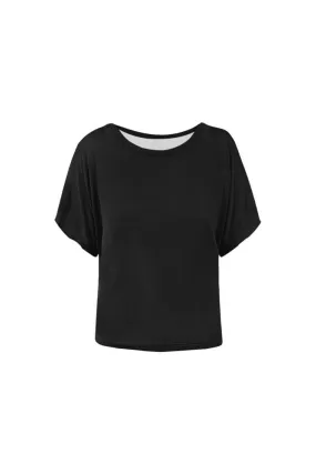 Black Women's Batwing-Sleeved Blouse T shirt