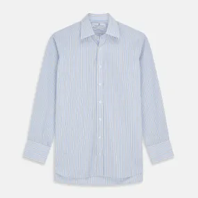 Blue and Yellow Multi Stripe Cotton Regular Fit Mayfair Shirt