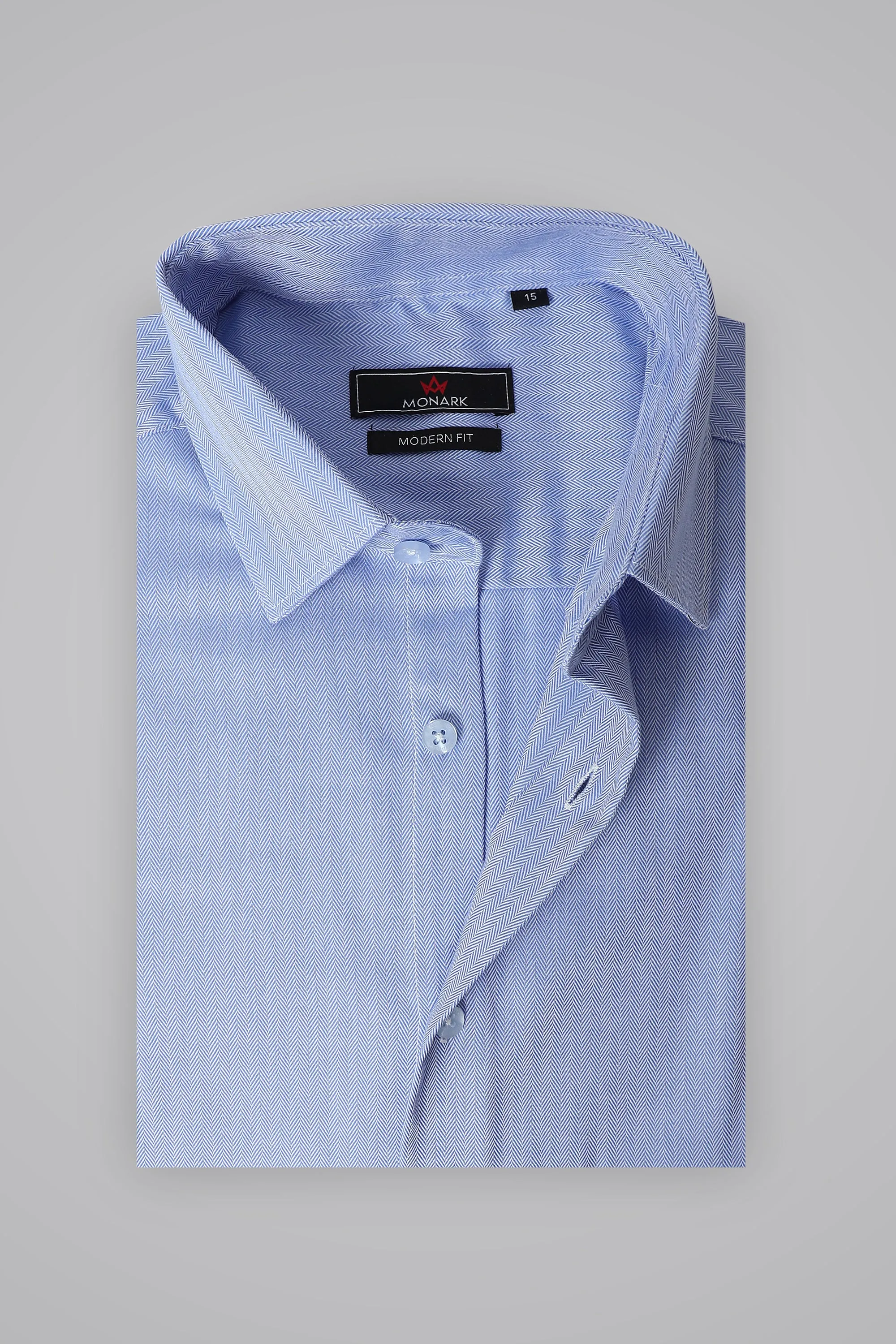 BLUE TEXTURED FORMAL SHIRT