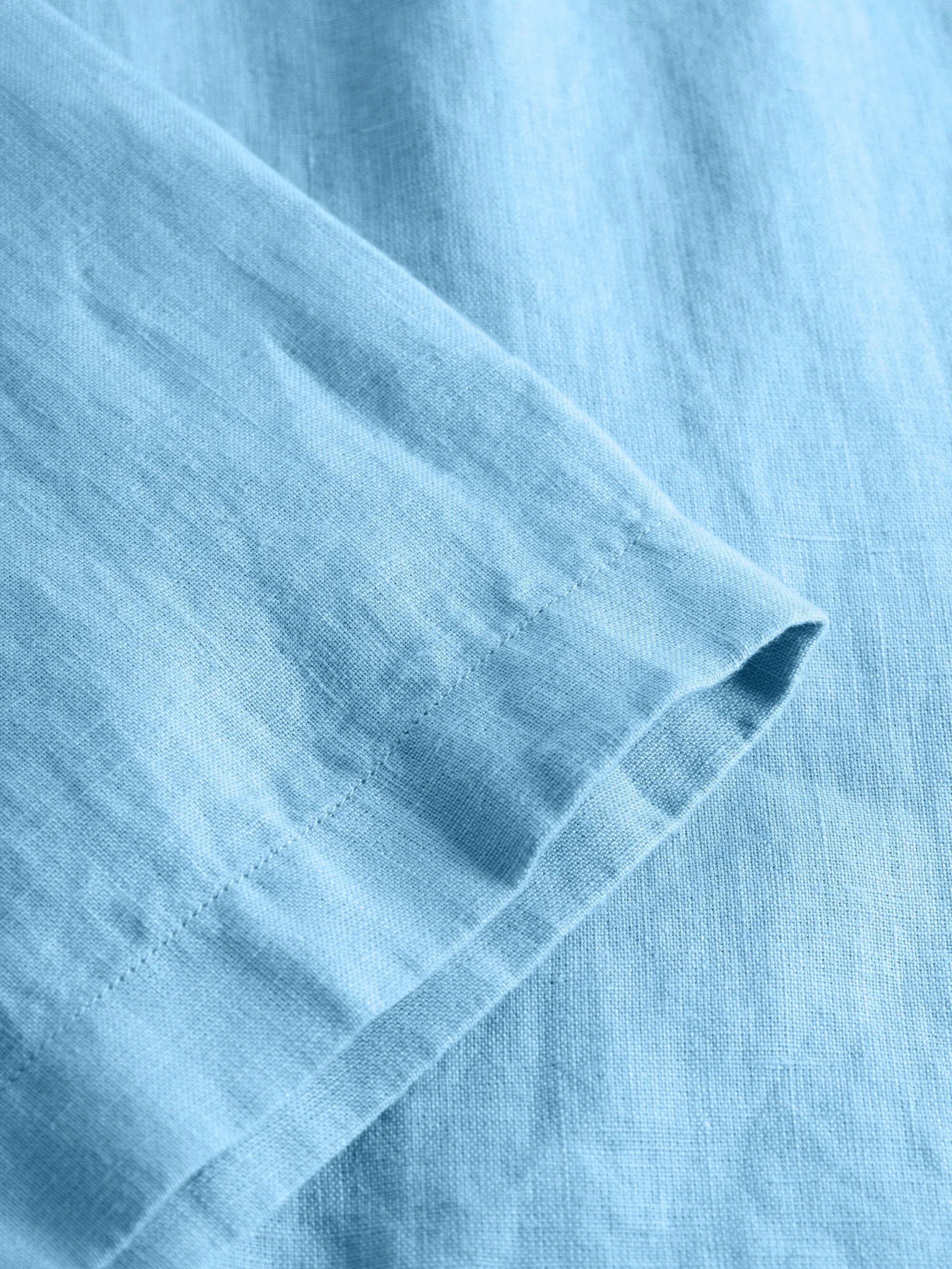 Box fit short sleeved linen shirt - Airy Blue