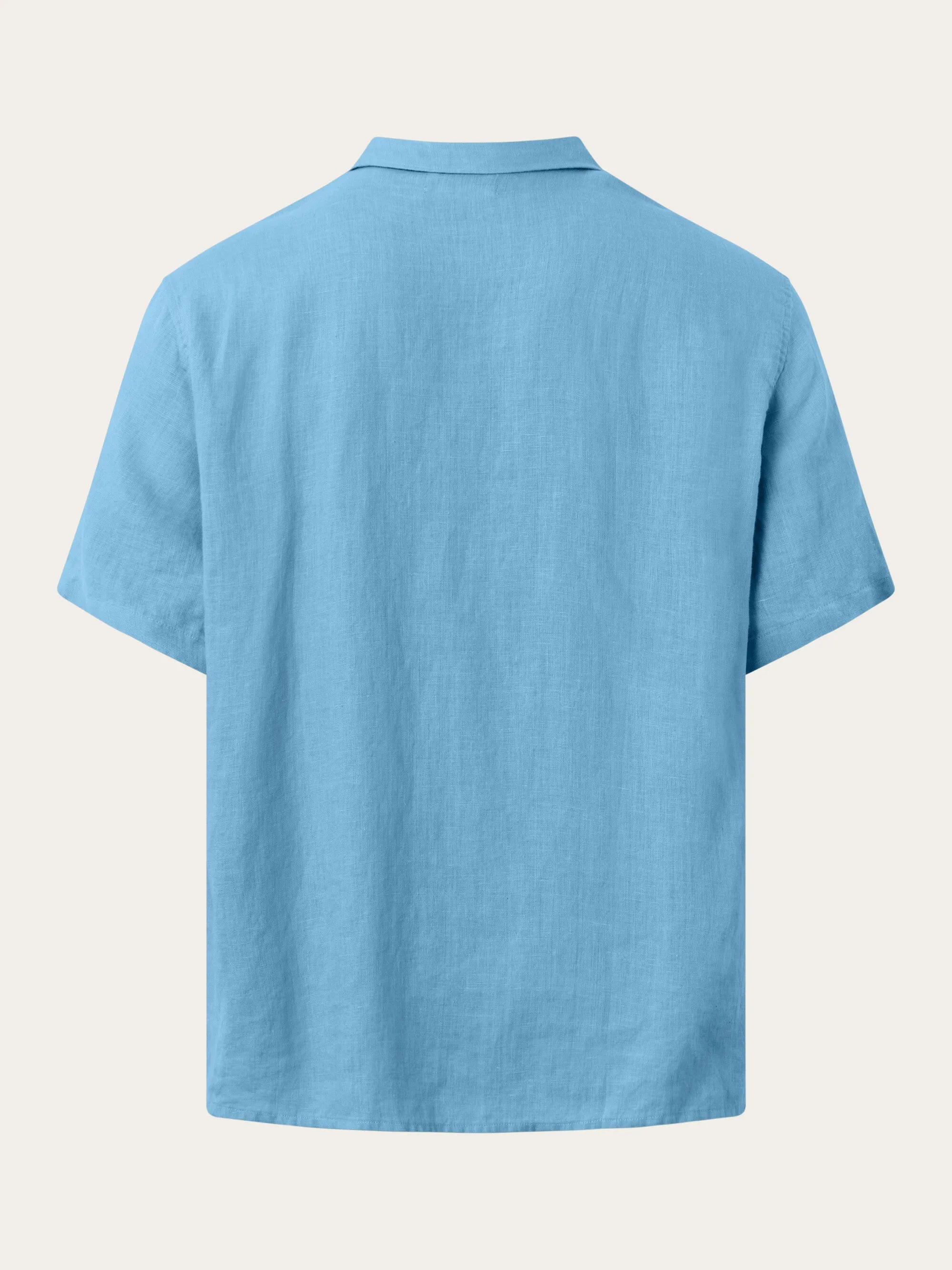 Box fit short sleeved linen shirt - Airy Blue