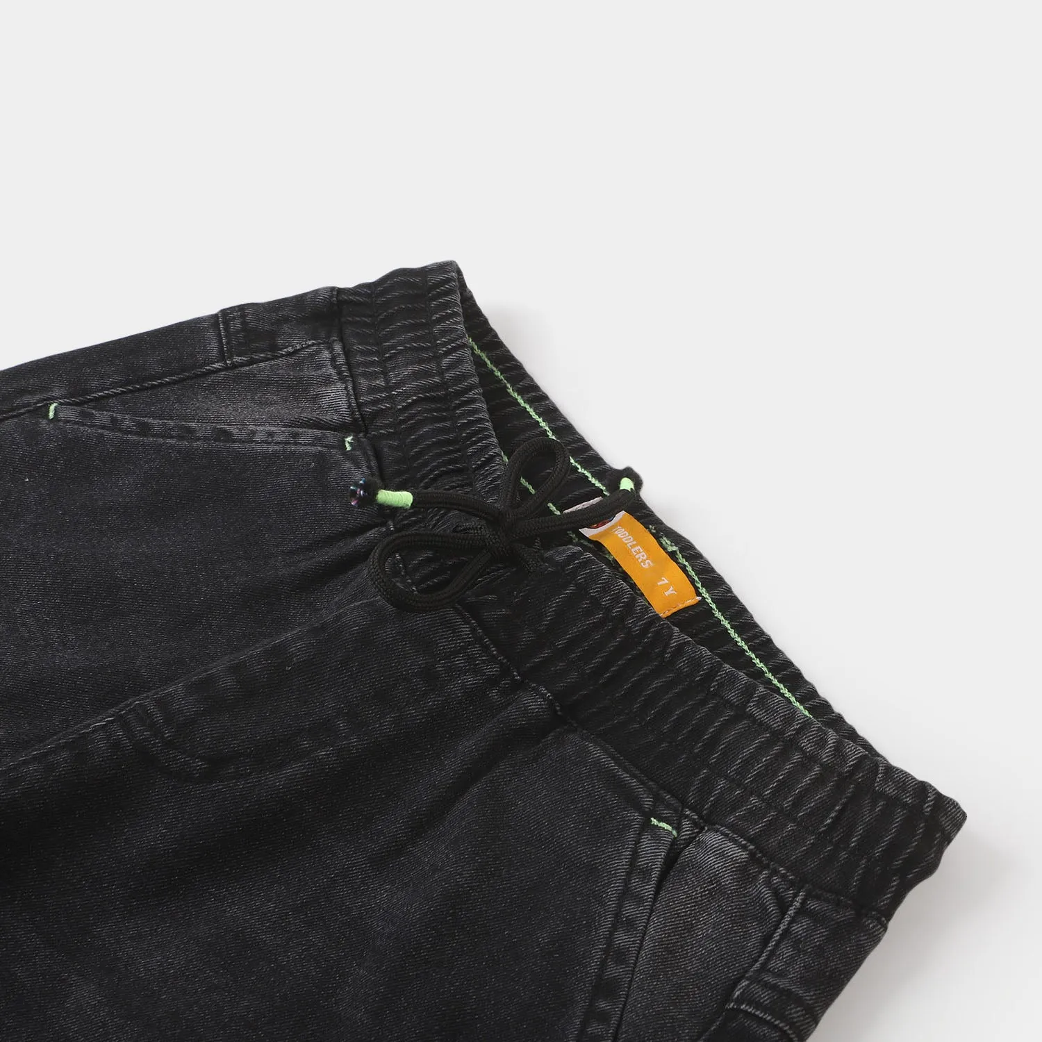 Boys Denim Pant Neon - BLACK