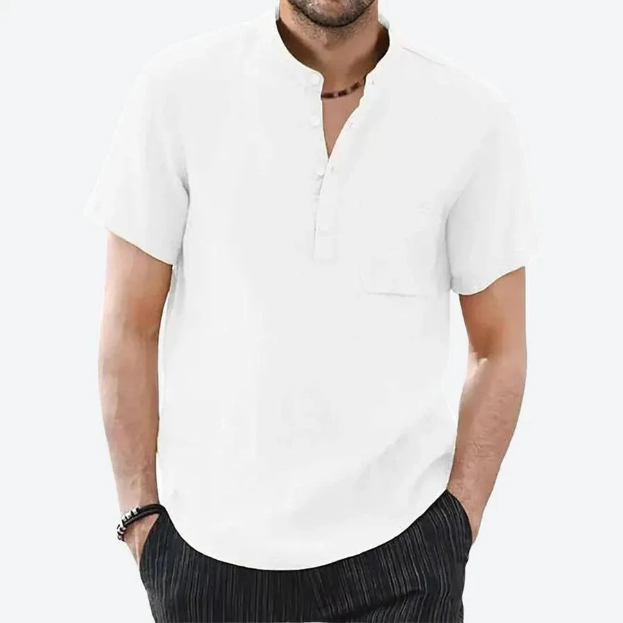 Casual Short-Sleeve Henley Shirts