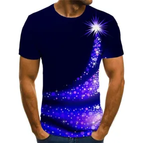 Christmas T-shirt Men New Year Tshirts Novelty Party Tshirt Anime Purple Tshirts Cool