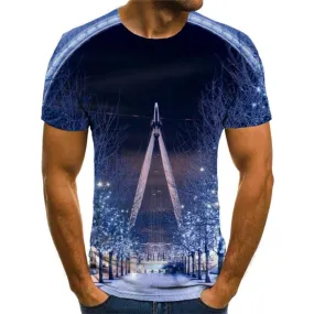 Christmas T shirts Men Christmas Tree Tshirts Novelty City Tshirts Cool