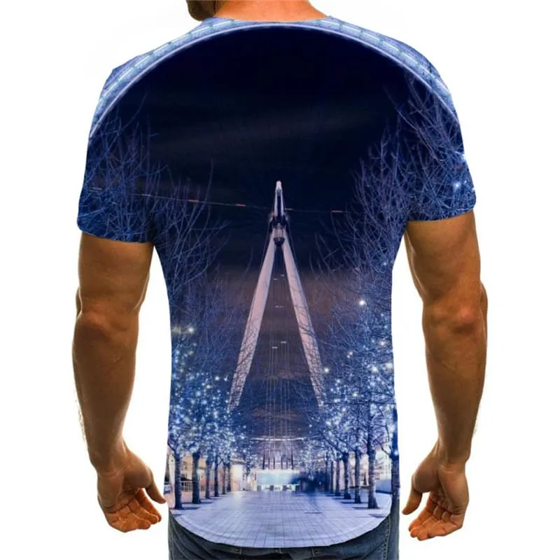 Christmas T shirts Men Christmas Tree Tshirts Novelty City Tshirts Cool