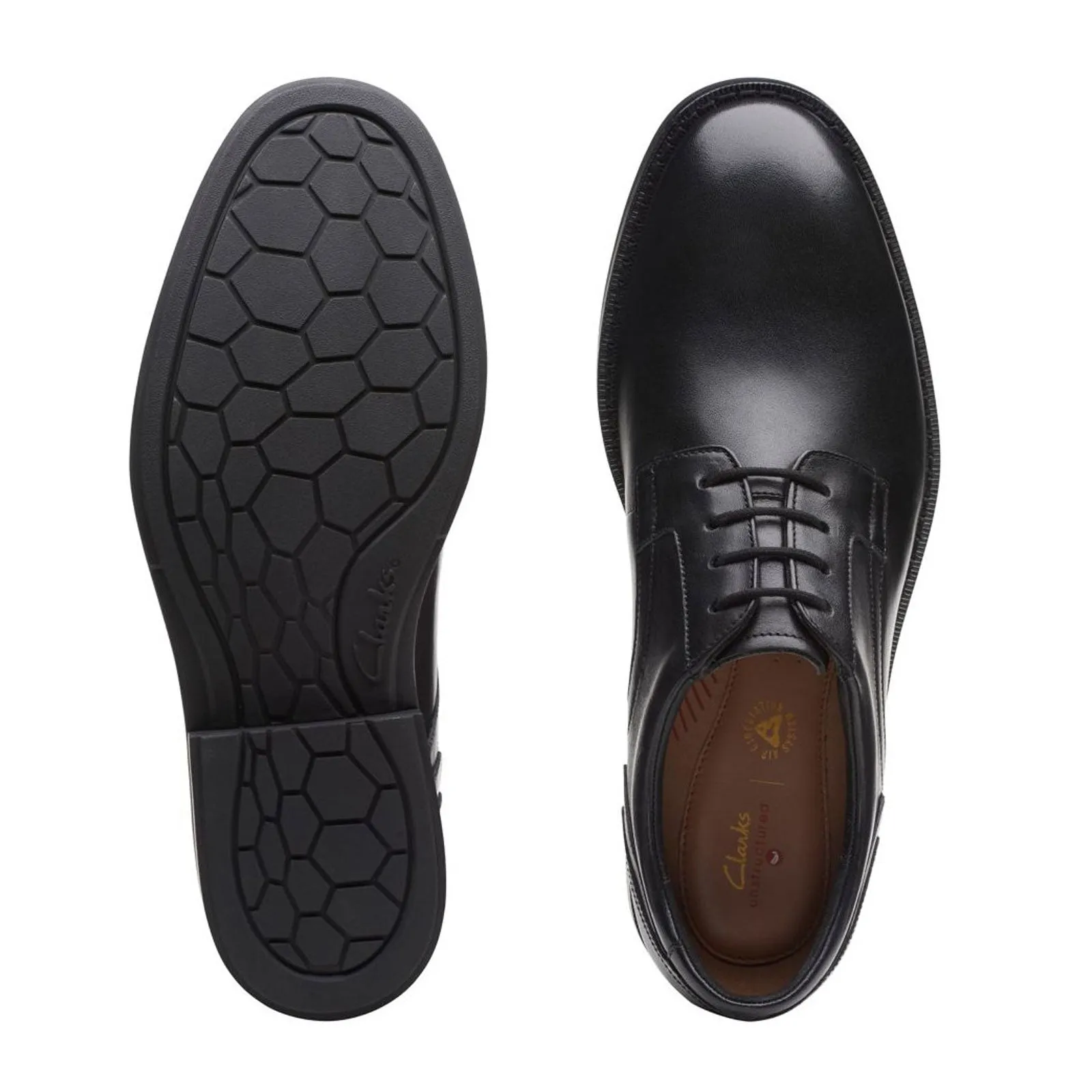 Clarks Un Hugh Lace Oxford (Men) - Black Leather