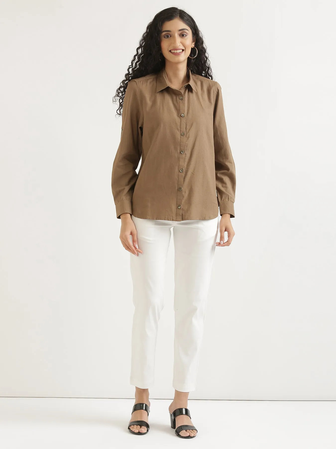 Coffee Brown Airy-Linen Shirt