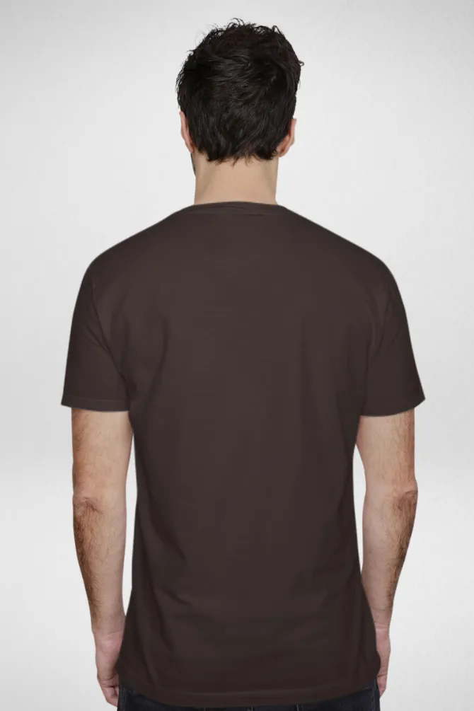 Coffee Brown and Olive Green Plain T-shirts Combo for Men