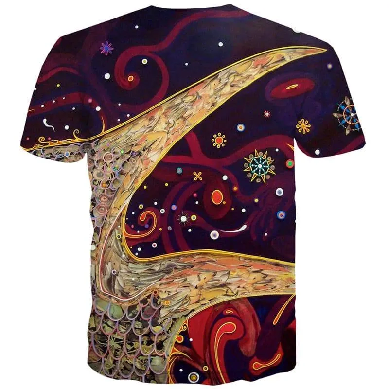 Colorful T-shirt Men Abstract Tshirt Printed Psychedelic Tshirts Casual Hilarious Tshirts Cool Christmas Shirt Print