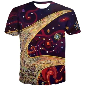 Colorful T-shirt Men Abstract Tshirt Printed Psychedelic Tshirts Casual Hilarious Tshirts Cool Christmas Shirt Print