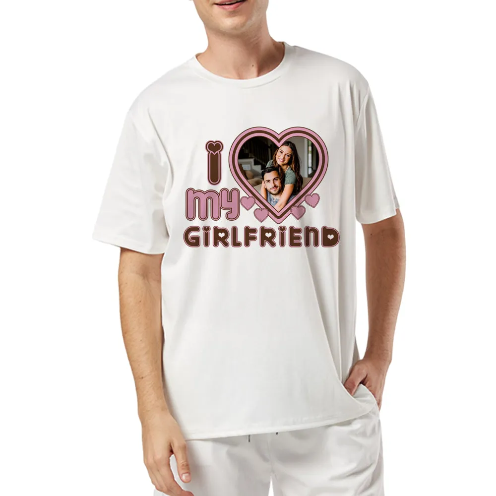 Custom Couple T-Shirts I LOVE MY GIRLFRIEND Couple Souvenir Shirts