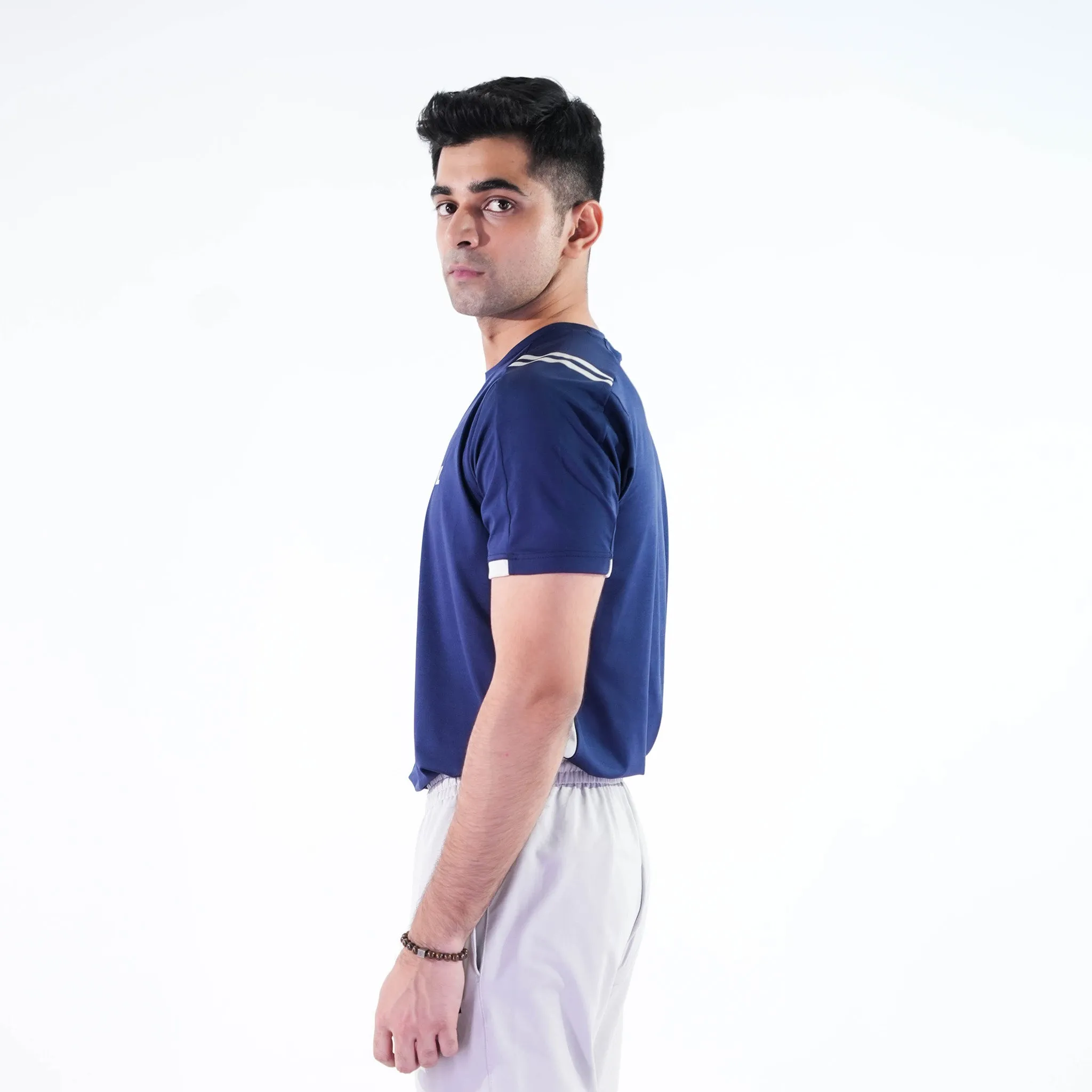 Dual Stripe Classic Tee Navy Blue