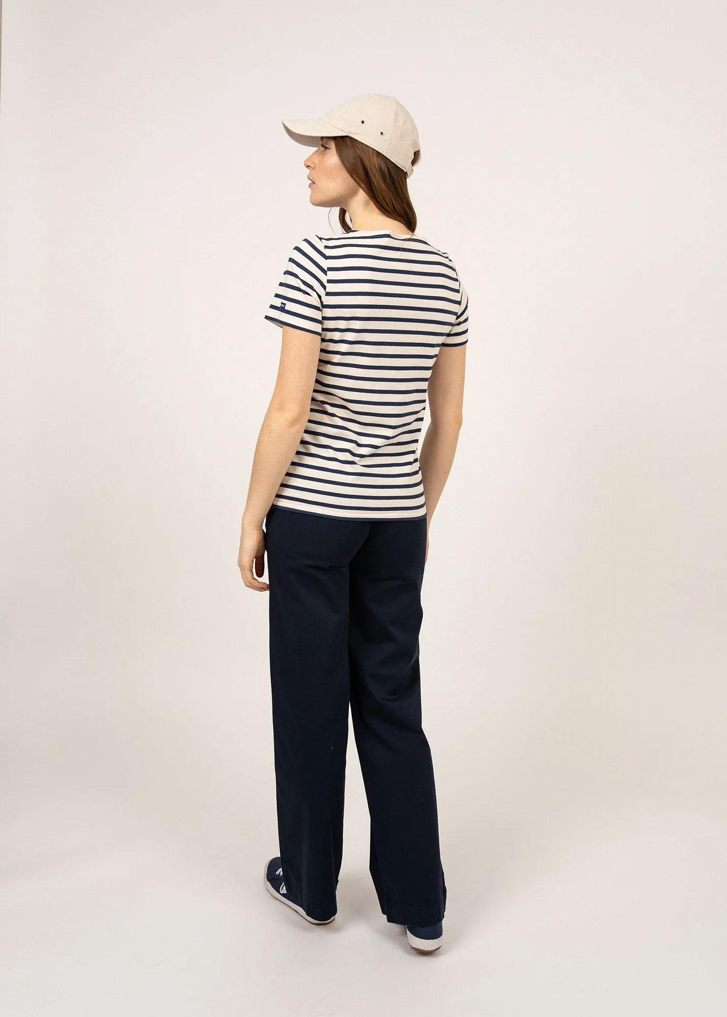 ETRILLE II - Nautical Stripe Tee with Short Sleeves | Soft Cotton | Women Fit (ECRU / NAVY)