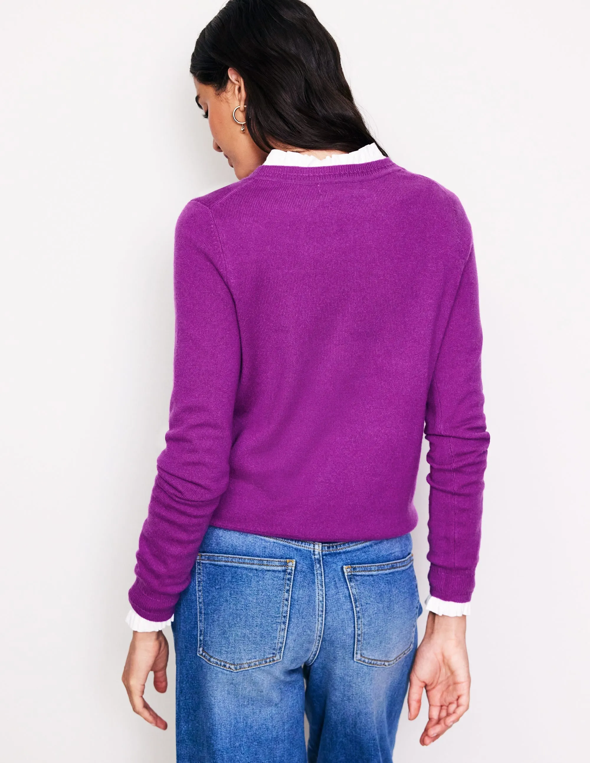 Eva Cashmere Crew Neck Jumper-Regal Purple