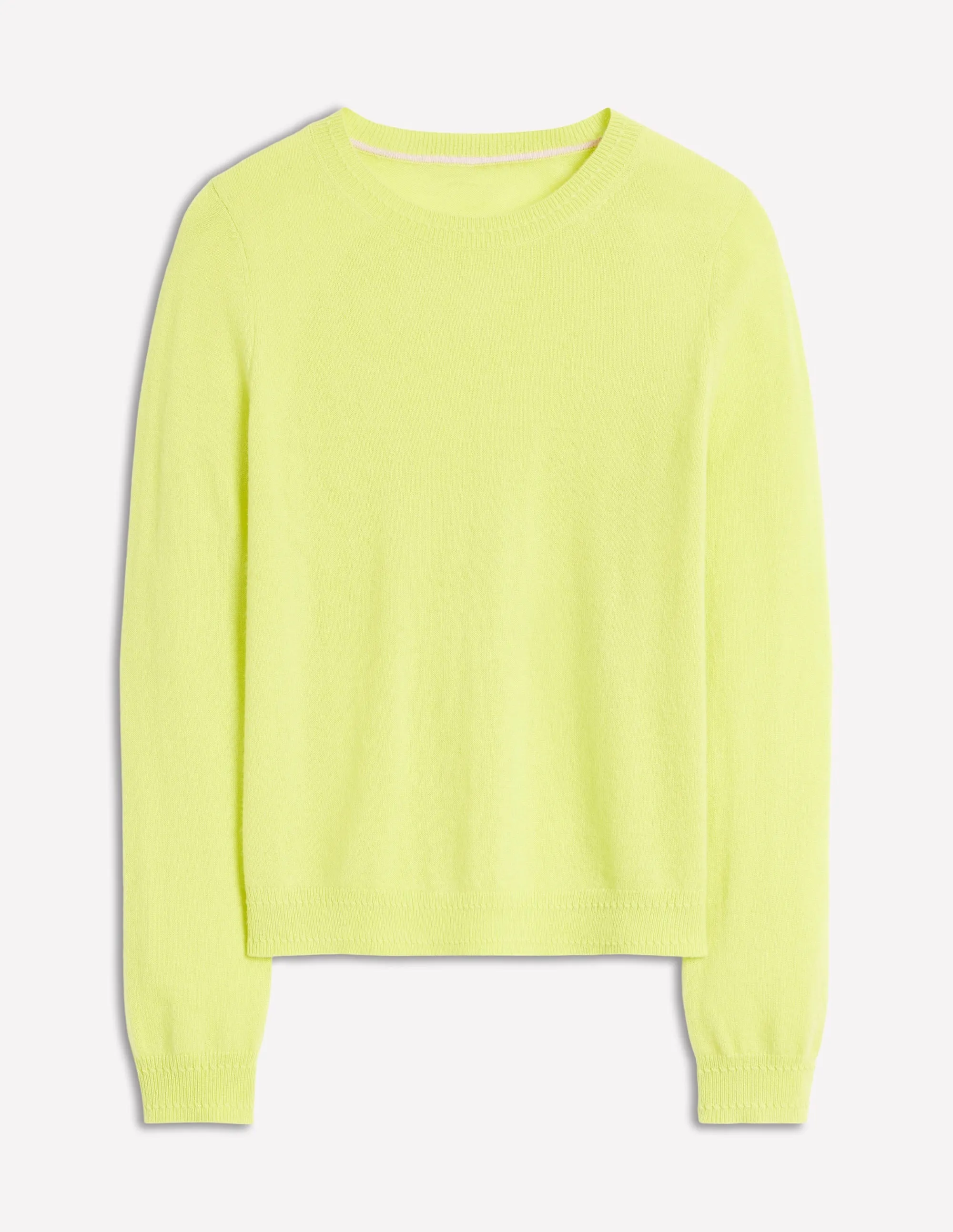 Eva Cashmere Crew Neck Jumper-Soda Yellow