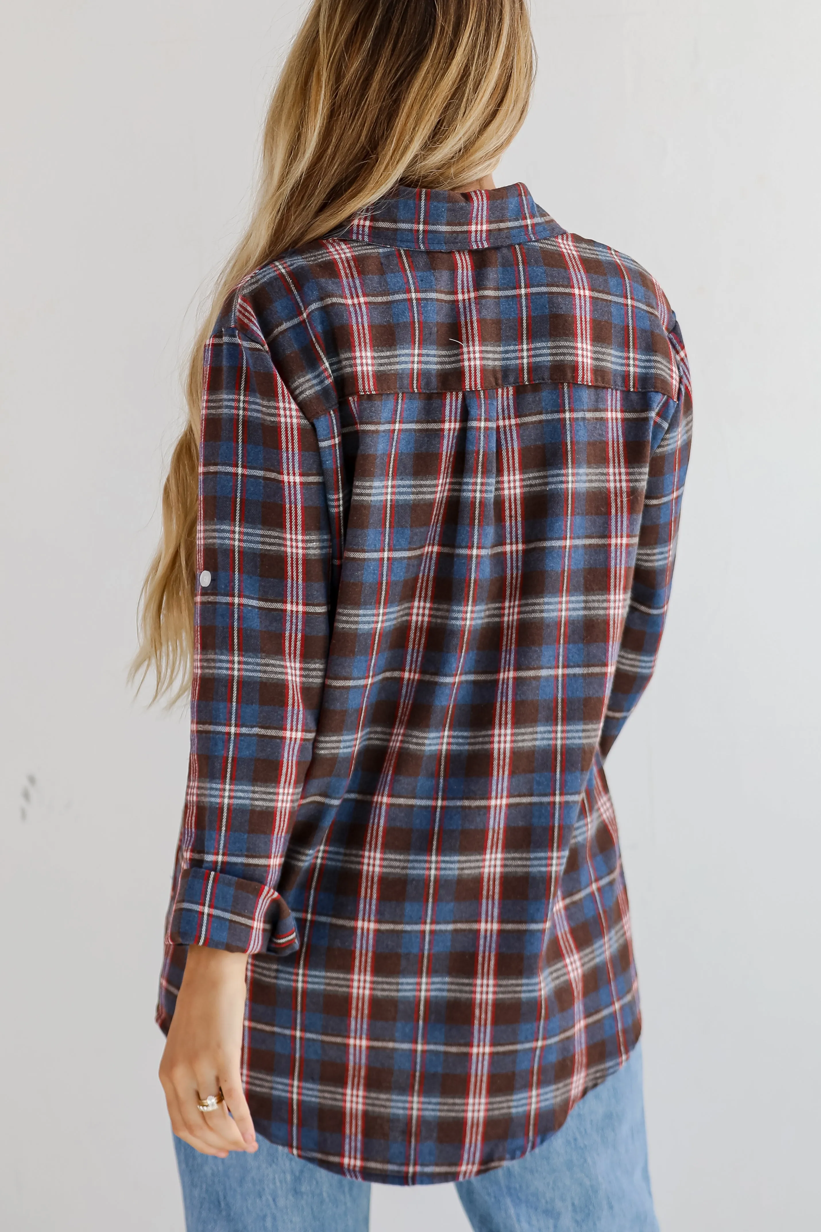 FINAL SALE - Trendy Era Navy Plaid Flannel