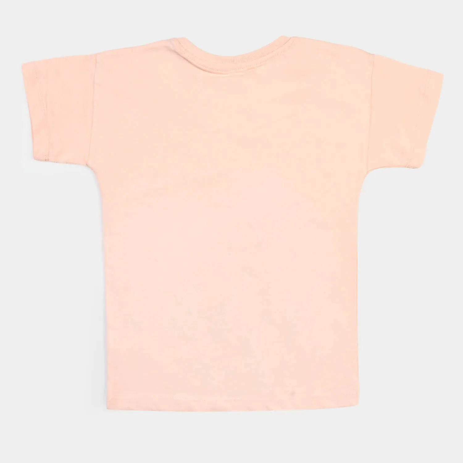 Girls Cotton T-Shirt Character  - Light Peach