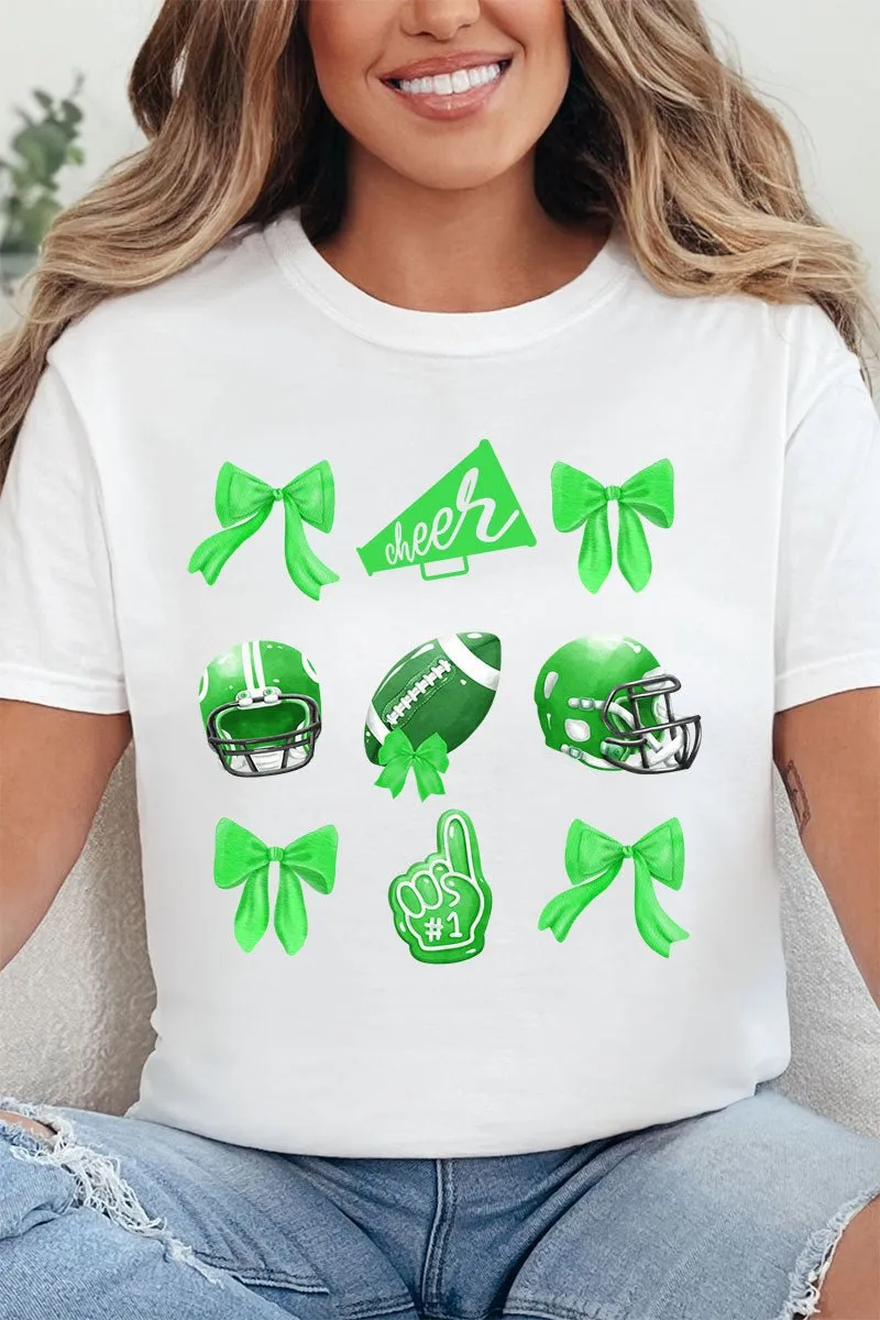 Green Blitz And Bows Comfort Colors Adult Ring-Spun Cotton Tee