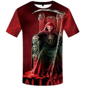 Grim Reaper T shirts Men Metal Tshirts Novelty Skull T-shirts Graphic Lightning Tshirts Cool Galaxy Space Tshirts Casual