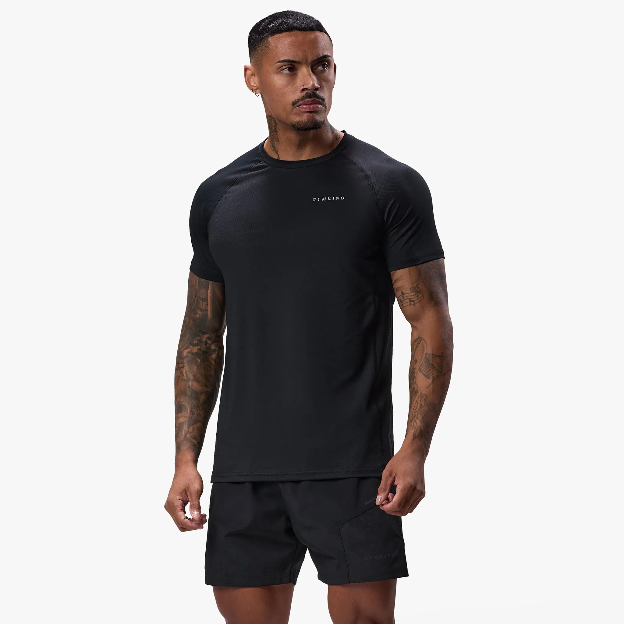 Gym King Energy Linear Tee - Black