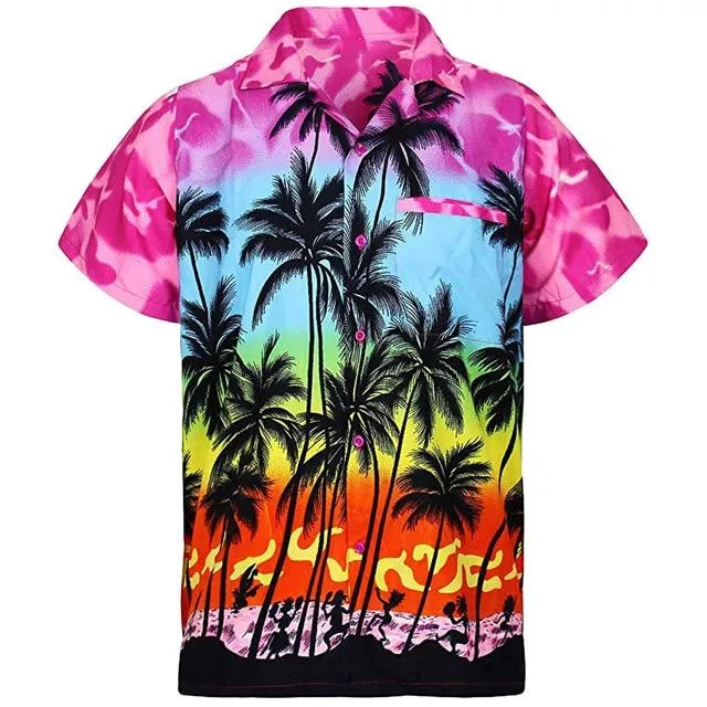 Hawaii Print Beach Short Sleeve Quick Dry Top Blouse