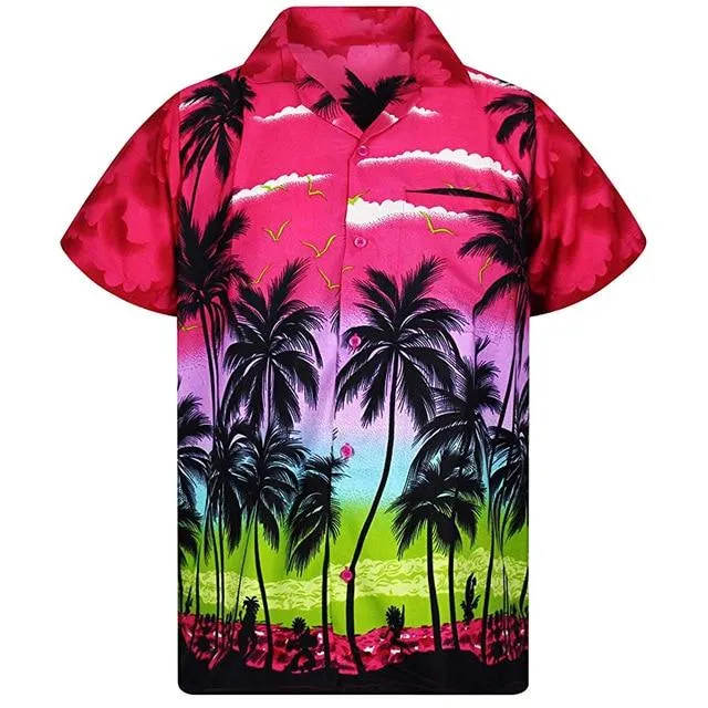 Hawaii Print Beach Short Sleeve Quick Dry Top Blouse