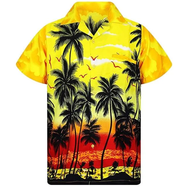 Hawaii Print Beach Short Sleeve Quick Dry Top Blouse