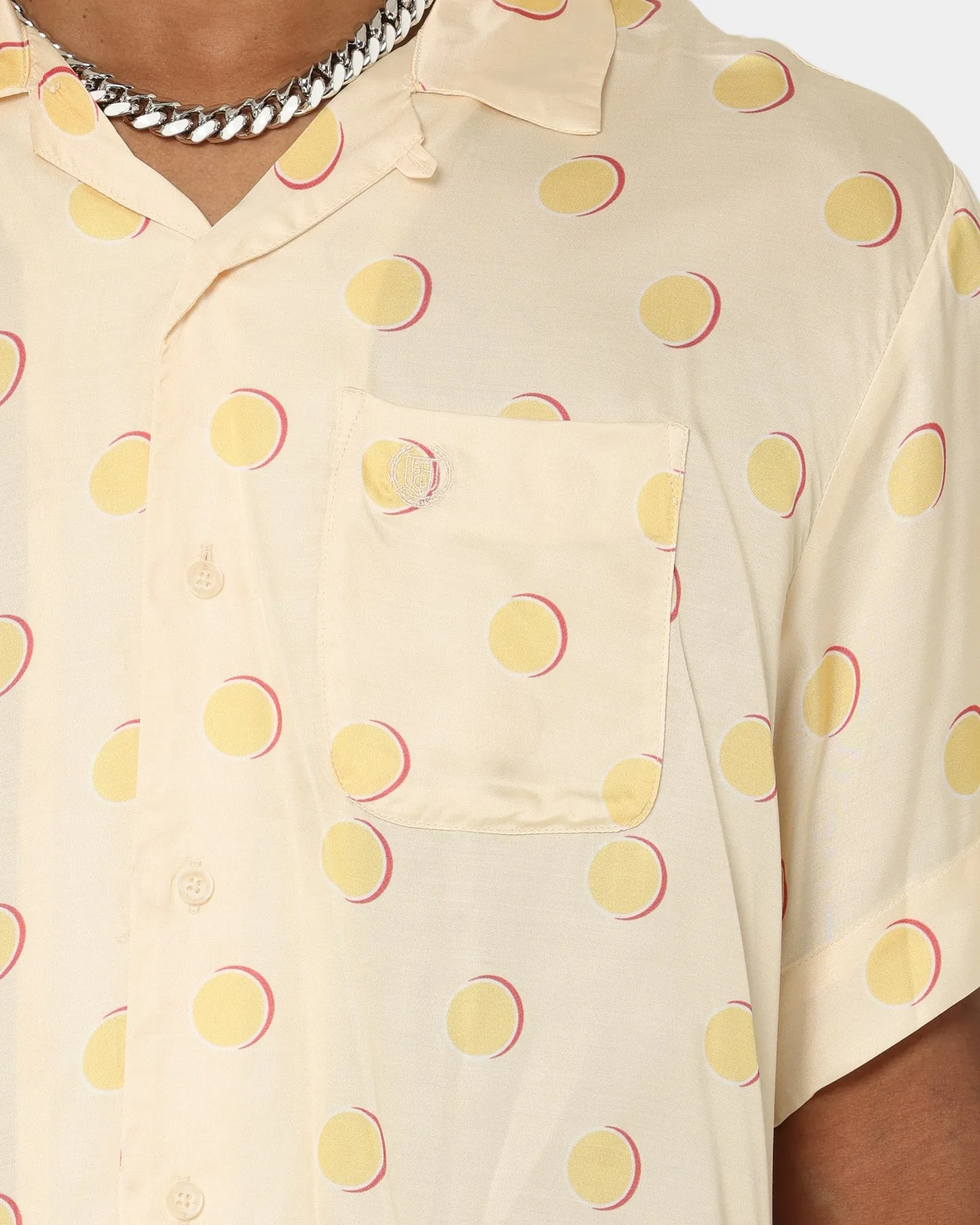 Honor The Gift Century Camp Button Up Shirt Cream Polkadot